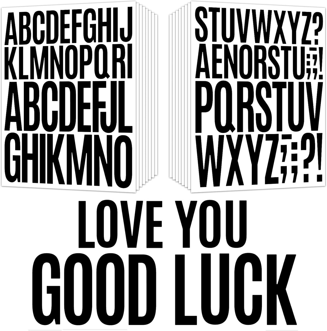 16 Sheets Letter Stickers Large 2+3 Inch, Big Vinyl Alphabet Letter Stickers